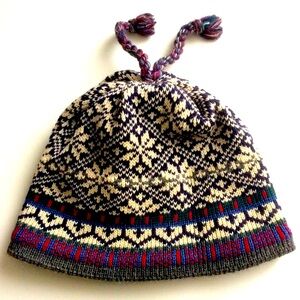 Lands’ End 100% Wool Tassel Beanie Unisex OS